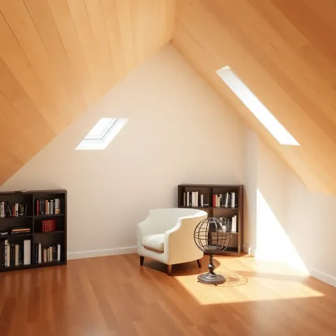 Pokój na poddaszu ze skosem