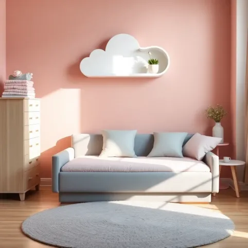 Pokój różowo szary dla dziewczynki