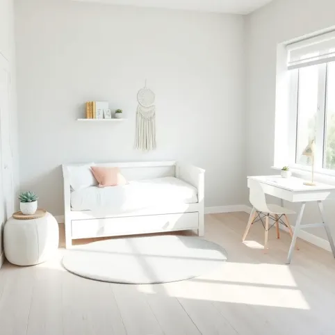 Pokój szaro biały dla dziewczynki