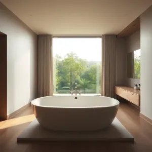 Pokój z wanną w sypialni