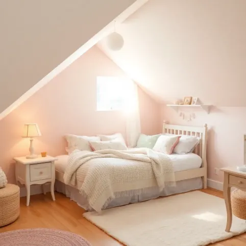 Pokój ze skosami dla dziewczynki