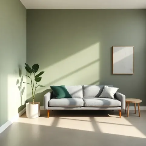 Pokój zielony z szarym