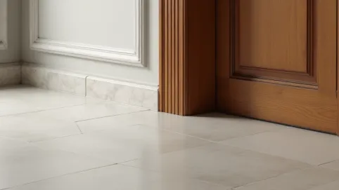 Połączenie płytek z panelami w drzwiach