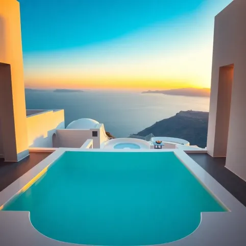 Santorini hotele z basenem w pokoju