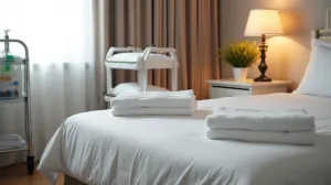 sprzątanie pokoju hotelowego przy gościu