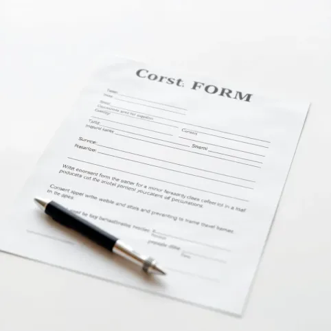 Zgoda na pobyt nieletniego w hotelu wzór