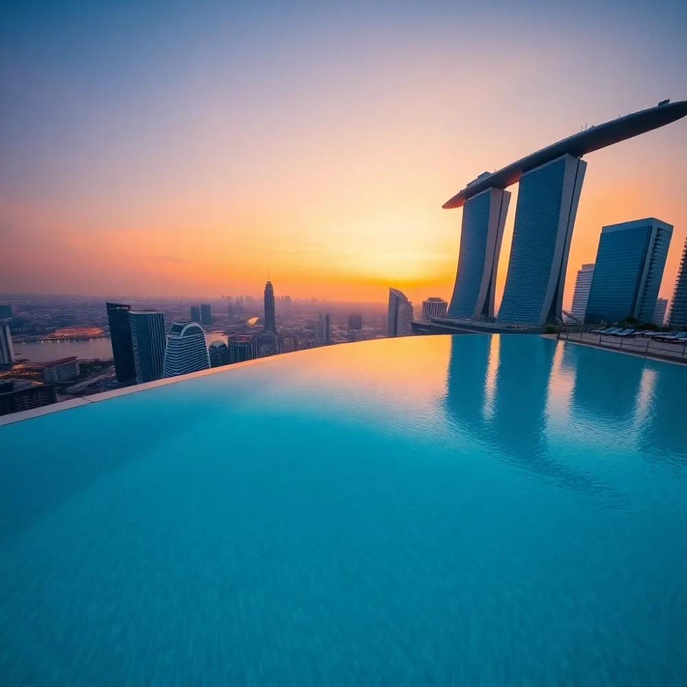 Singapur hotel z basenem na dachu