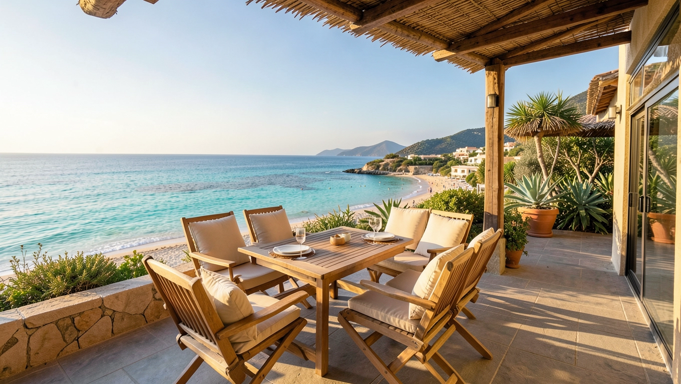 Tarasy i widoki Makryammos Bungalows