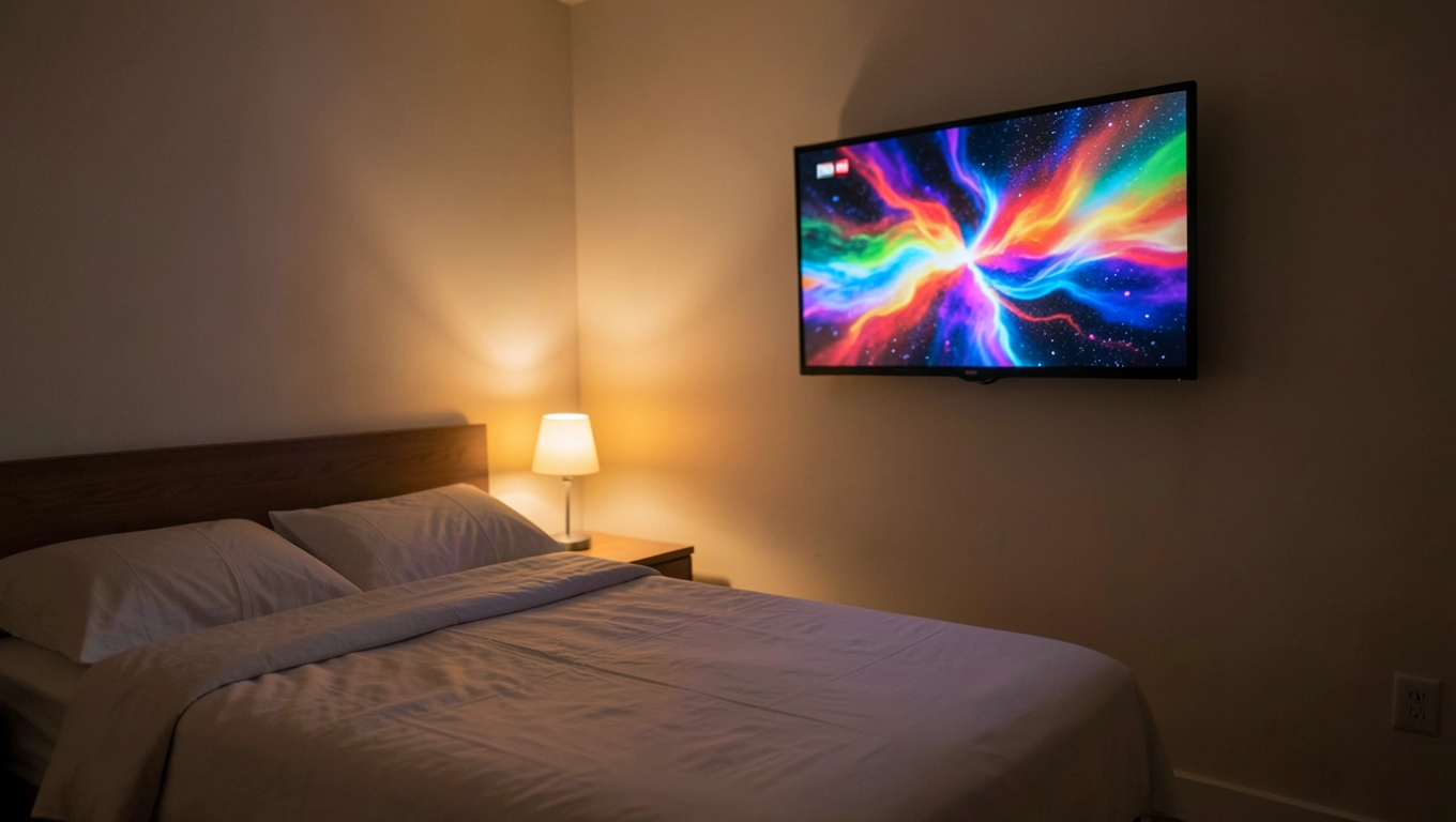 TV w pokoju 1 osobowym hostelu Warszawa
