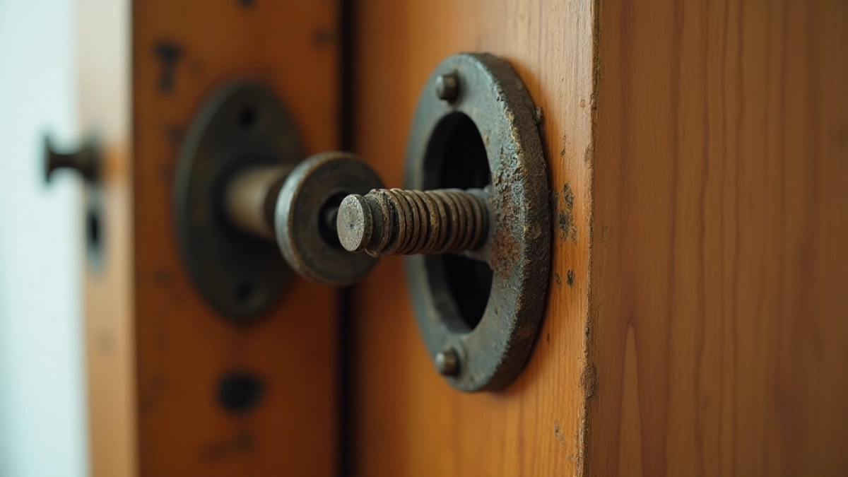 Zepsuta sprężyna w zamku drzwi
