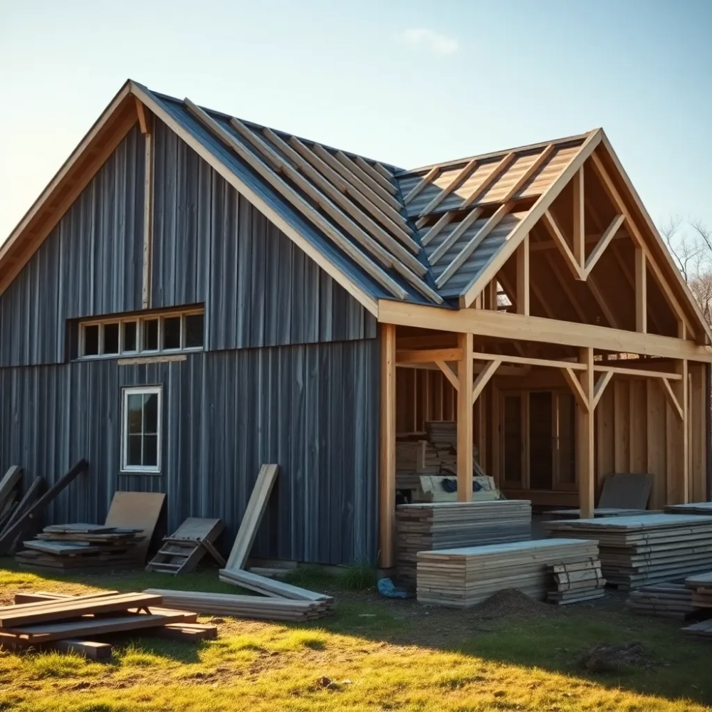 Zmiana konstrukcji dachu na budynku gospodarczym