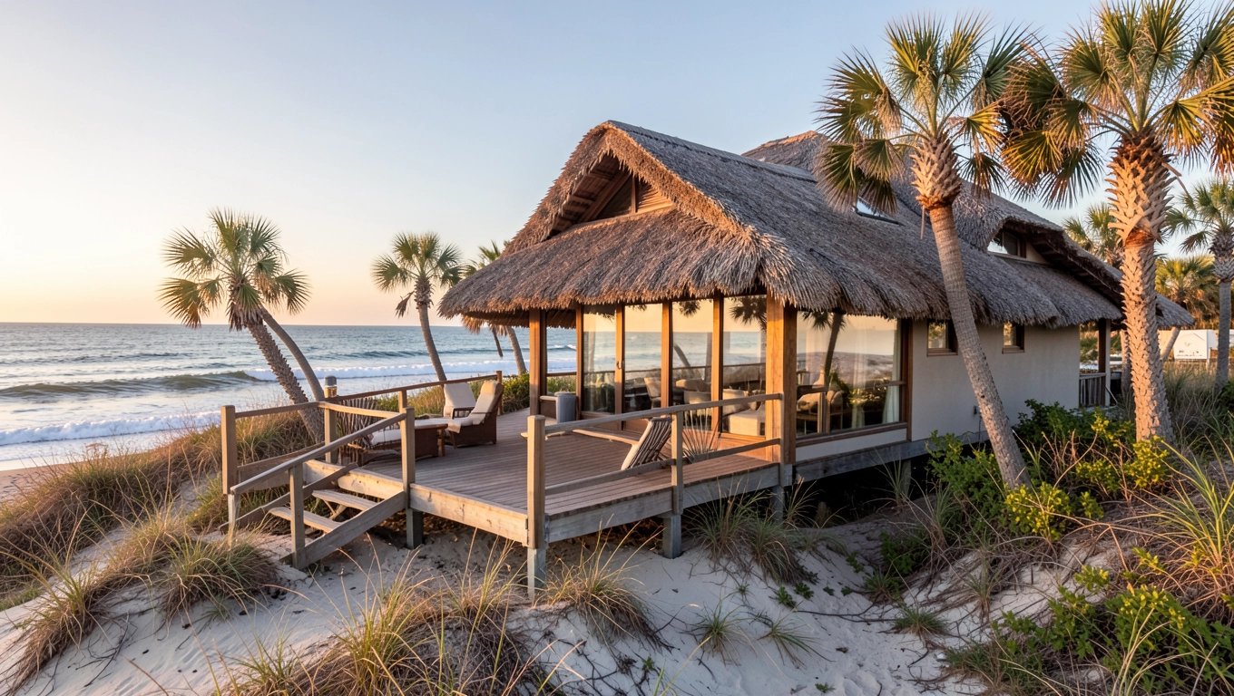 bungalow on ocean