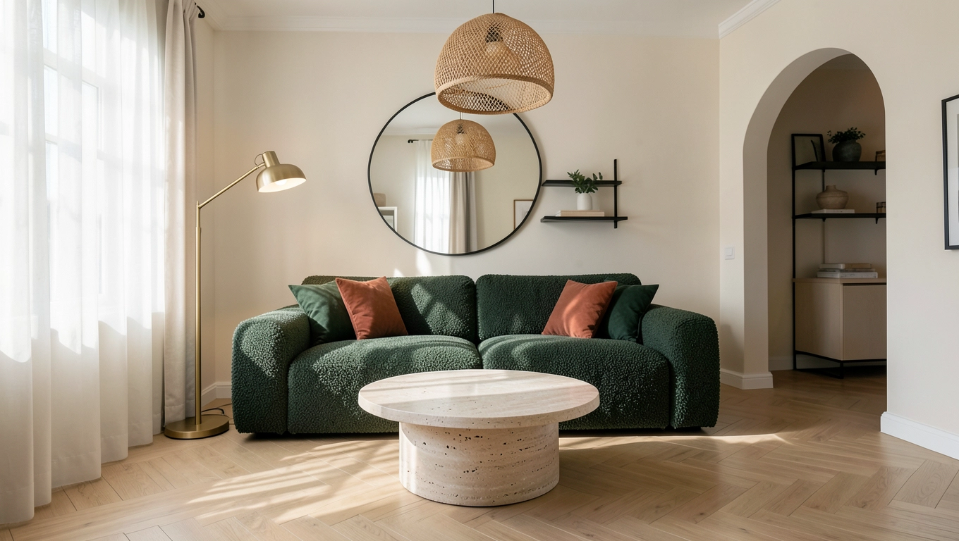Kolory, światło i meble, które powiększą apartament 50 m2