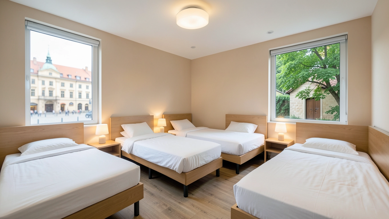 Pokoje w hostelu Rynek 7 od singla po sześcioosobowy
