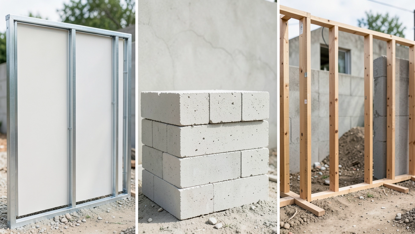 Ściana g-k a alternatywy: beton komórkowy i szkielet drewniany