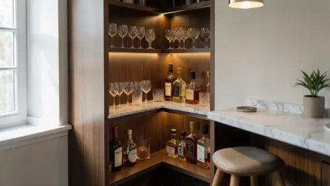corner mini bar for home