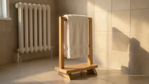 drewniany stojak na ręczniki