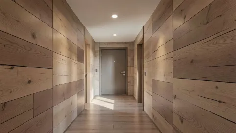 panele dębowe na ścianie do apartamentu