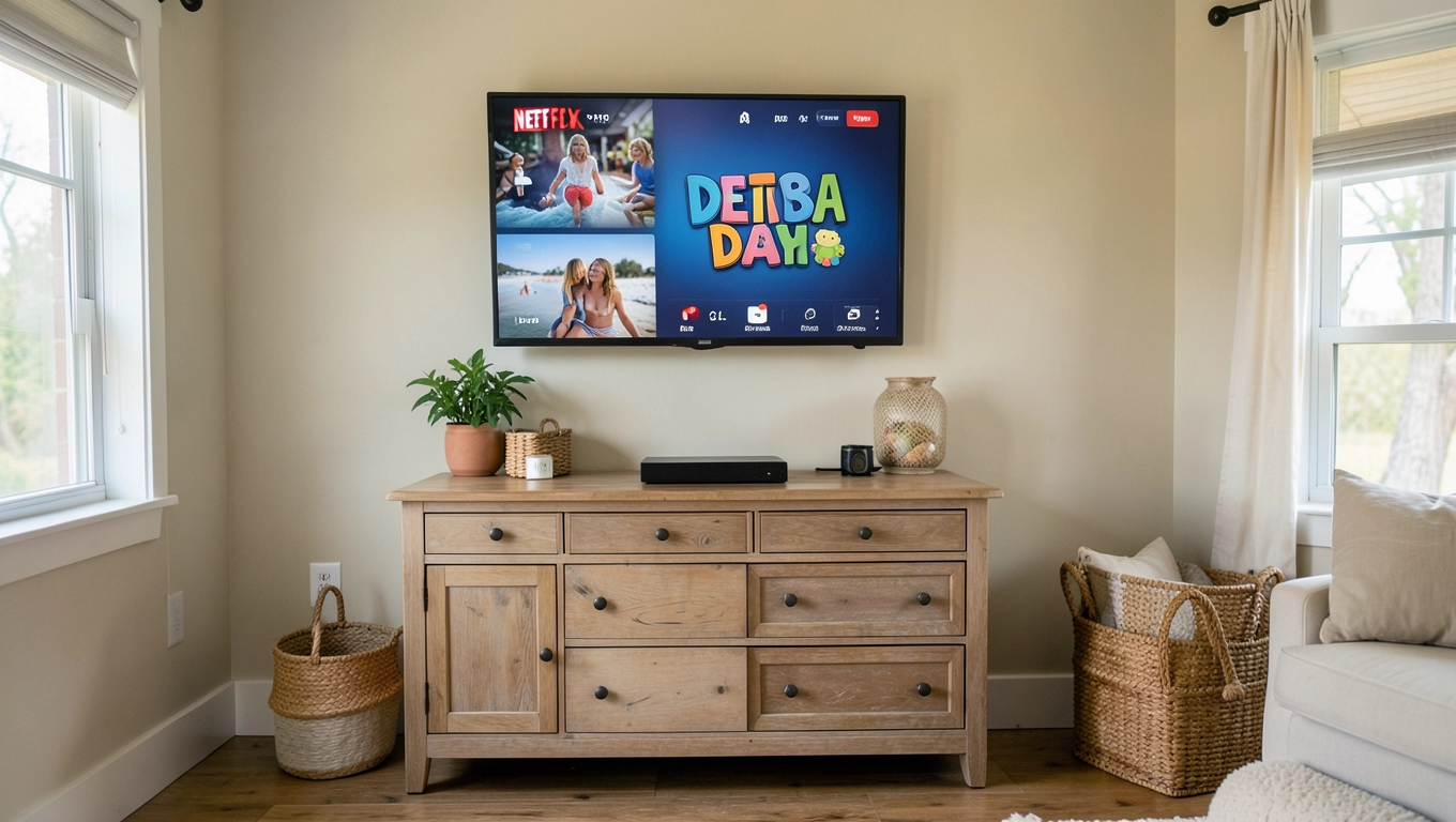 Zdjęcia telewizora w pokoju bungalowu